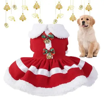 Рождественские платья для собак Удобный Рождественский костюм для домашних животных Маленькие собачки RedVelvet Теплая Мягкая одежда для домашних животных на молнии для собак Кошек