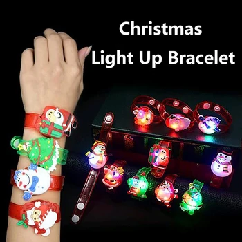 Рождественский браслет с подсветкой, светодиодные Мигающие Подарки для вечеринки, Светящийся браслет, Игрушка для ремня, Детский Сувенир, Рождественское Украшение.