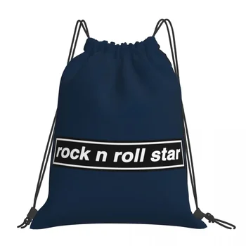 Рюкзак Rock N Roll Star, портативные сумки на шнурке, Карманная сумка для хранения на шнурке, сумка для книг для мужчин и женщин