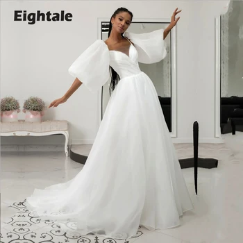 Свадебные платья Eightale Beach 2022 с пышными рукавами Свадебные платья принцессы с корсетом без спинки на заказ vestidos de novia