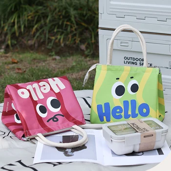 Симпатичная дизайнерская сумка для ланча для детей, термоизоляционные школьные сумки для хранения ланч-боксов, сумки для еды с мультяшным рисунком