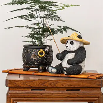 Симпатичная статуэтка панды, фигурка из смолы, имитация украшения сада и двора, животное, домашний декор, Рыбки, аксессуары для аквариума
