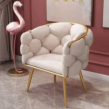 Скандинавский Домашний стул для макияжа, Розовый бархат, Мебель современного дизайна, Кресло для отдыха, Роскошная спальня, Комод, Мягкие стулья