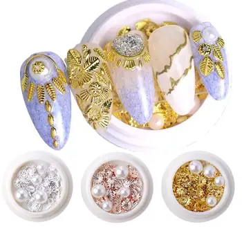 Смешанные украшения для ногтей с заклепками в стиле барокко, изогнутые жемчужные украшения для ногтей, подвески для ногтей, Стразы для ногтей, 3D Украшение для ногтей