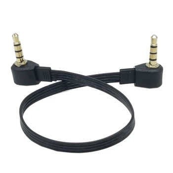 Соединительный кабель Elbow audio AUX, аудиосистема, установленная в автомобиле 3,5 мм от мужчины к мужчине, двойной штекер, мобильный телефон, компьютер, плоские наушники 5 см-1 м