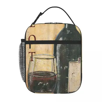Сумка для ланча с вином и виноградом Merlot Debbie Dewitt, термоконтейнер для пикника, сумки для ланча для женщин