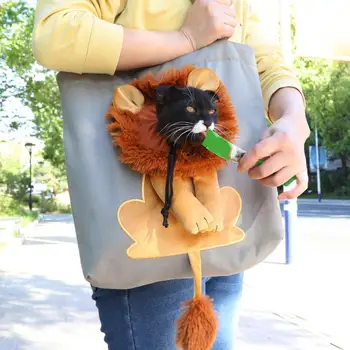 Сумка для переноски домашних животных с отверстием на шнурке, сумка для переноски домашних животных, моделирующая Льва, собаку, Кошку, дорожную сумку