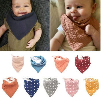 Треугольный Шарф для малышей, Ткань для Отрыжки Новорожденных, Нагрудники для кормления, Мягкое Марлевое Полотенце от слюны.