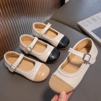 Туфли Мэри Джейнс для девочек, кружевные туфли в стиле Лолиты, простые детские туфли принцессы, детские кожаные туфли с пряжками для свадебной вечеринки