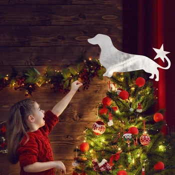 Украшение для рождественской елки для домашних животных, Рождество со звездой, Праздничное платье, Звезда Таксы Украшение для рождественской елки для домашних животных, Рождество со звездой, Праздничное платье, Звезда Таксы 2