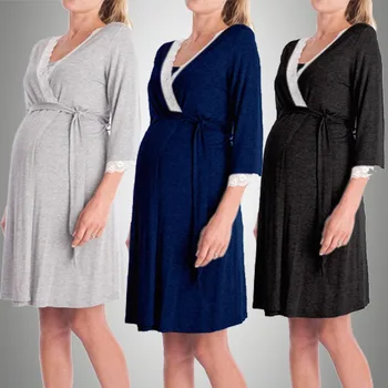 Халат для беременных, пижама для кормящих, Ropa Mujer Embarazada Premama Халат для беременных, пижама для кормящих, Ropa Mujer Embarazada Premama 4