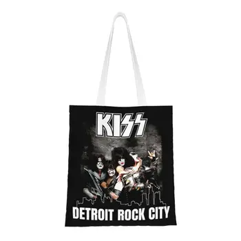 Хоровая рок-хэви-метал группа Kiss, сумки для покупок, женские милые холщовые сумки для покупок, сумки через плечо, сумки большой емкости Хоровая рок-хэви-метал группа Kiss, сумки для покупок, женские милые холщовые сумки для покупок, сумки через плечо, сумки большой емкости 0