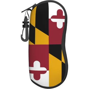 Чехол для очков с флагом штата Мэриленд, мягкий ящик для хранения очков, сумка для путешествий на открытом воздухе, переносная сумка для солнцезащитных очков с защитой от давления