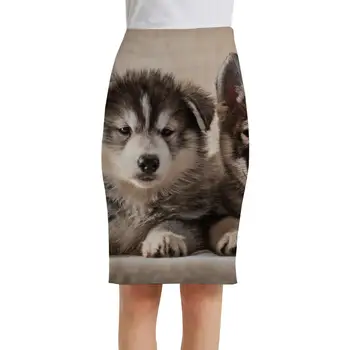 Юбки для собак KYKU, женская юбка с животным 3D, Прекрасная Сексуальная юбка с милым принтом, Элегантные женские юбки, Женские винтажные повседневные вечерние трикотажные