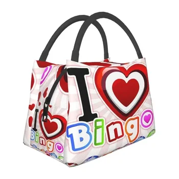 Я люблю игру в бинго, Изолированные сумки для школы, офиса, Водонепроницаемый Холодильник, Термос для ланча, женская сумка для ланча
