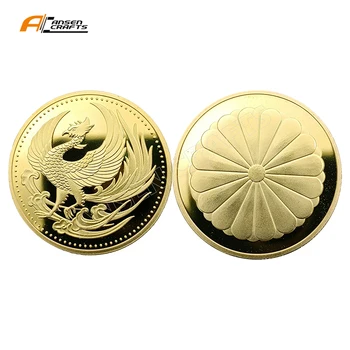 Япония Феникс Желает Удачи, Желающая Счастья Золотая художественная монета, Памятная монета Япония Феникс Желает Удачи, Желающая Счастья Золотая художественная монета, Памятная монета 0